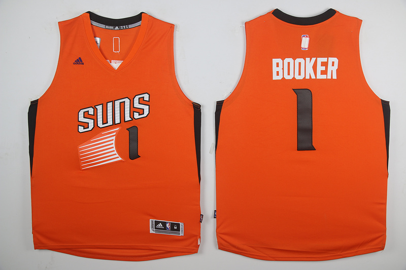 2017 NBA Phoenix Suns #1 Devin Booker Orange Jerseys->->NBA Jersey
